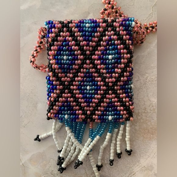 Native American Medicine Pouch Mini Bag with Fringe - Picture 5 of 8